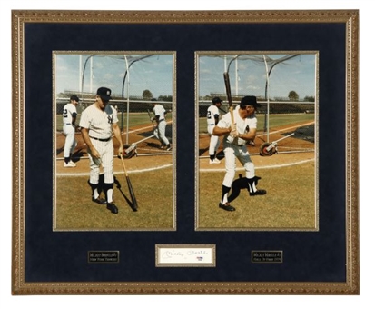 Mickey Mantle Large Signature Cut Framed Display